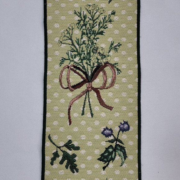 Vtg NEVER ENOUGH THYME Tapestry Bell Pull By Manual Woodworkers Weavers USA - Picture 5 of 15